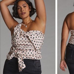 Anthropologie bow-tie one shoulder top